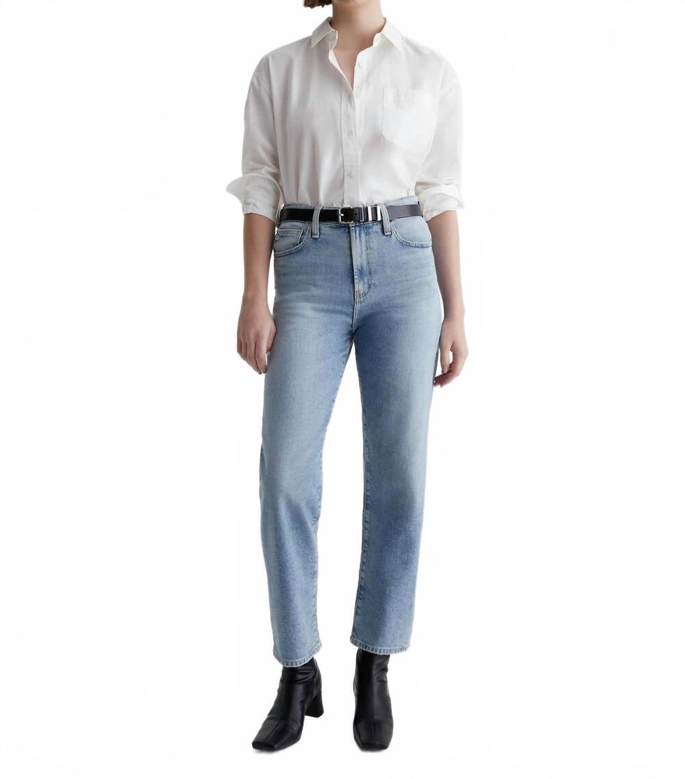 NEW AG JEANS rian high-rise straight jeans in eclipsed